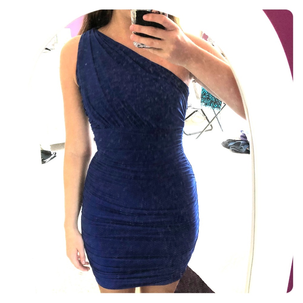 Nordstrom blue one shoulder mini dress